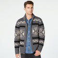 Men's Aztec Print Zip Cardigan