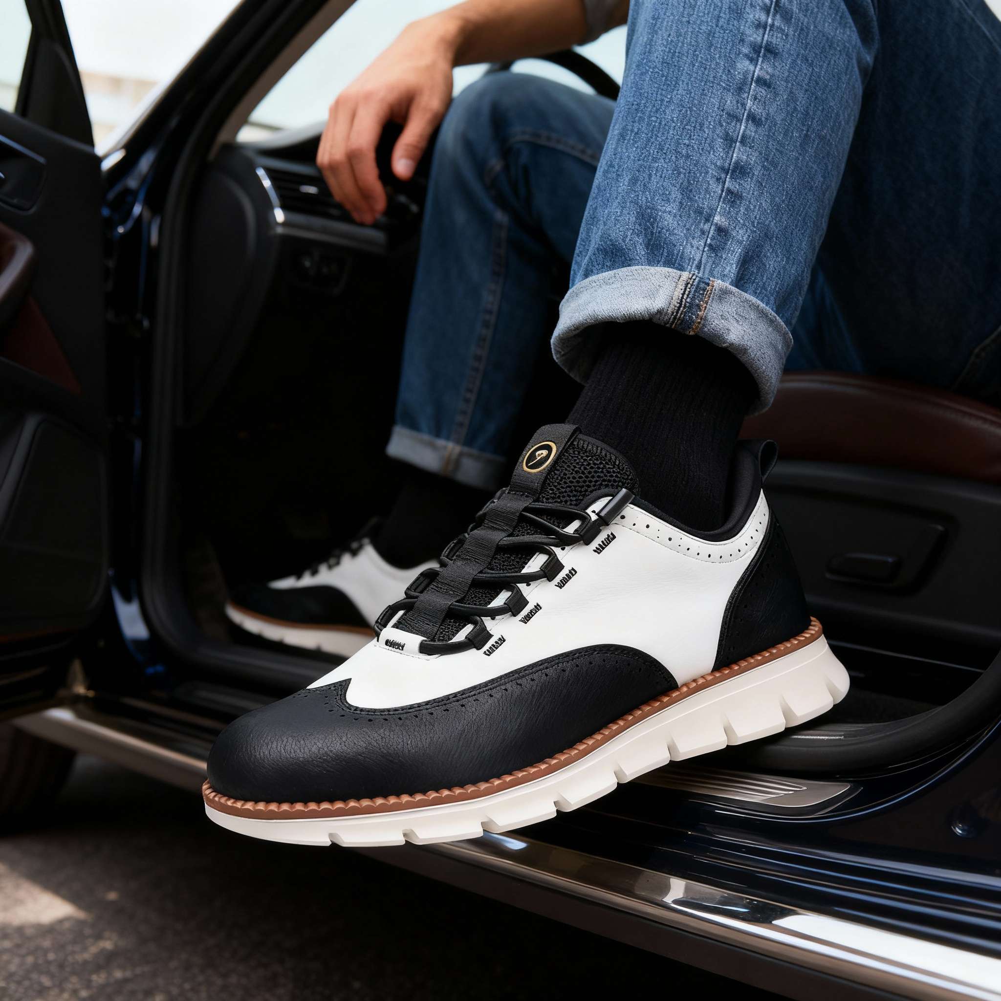 Men's Perforated Lace-Up Sneakers