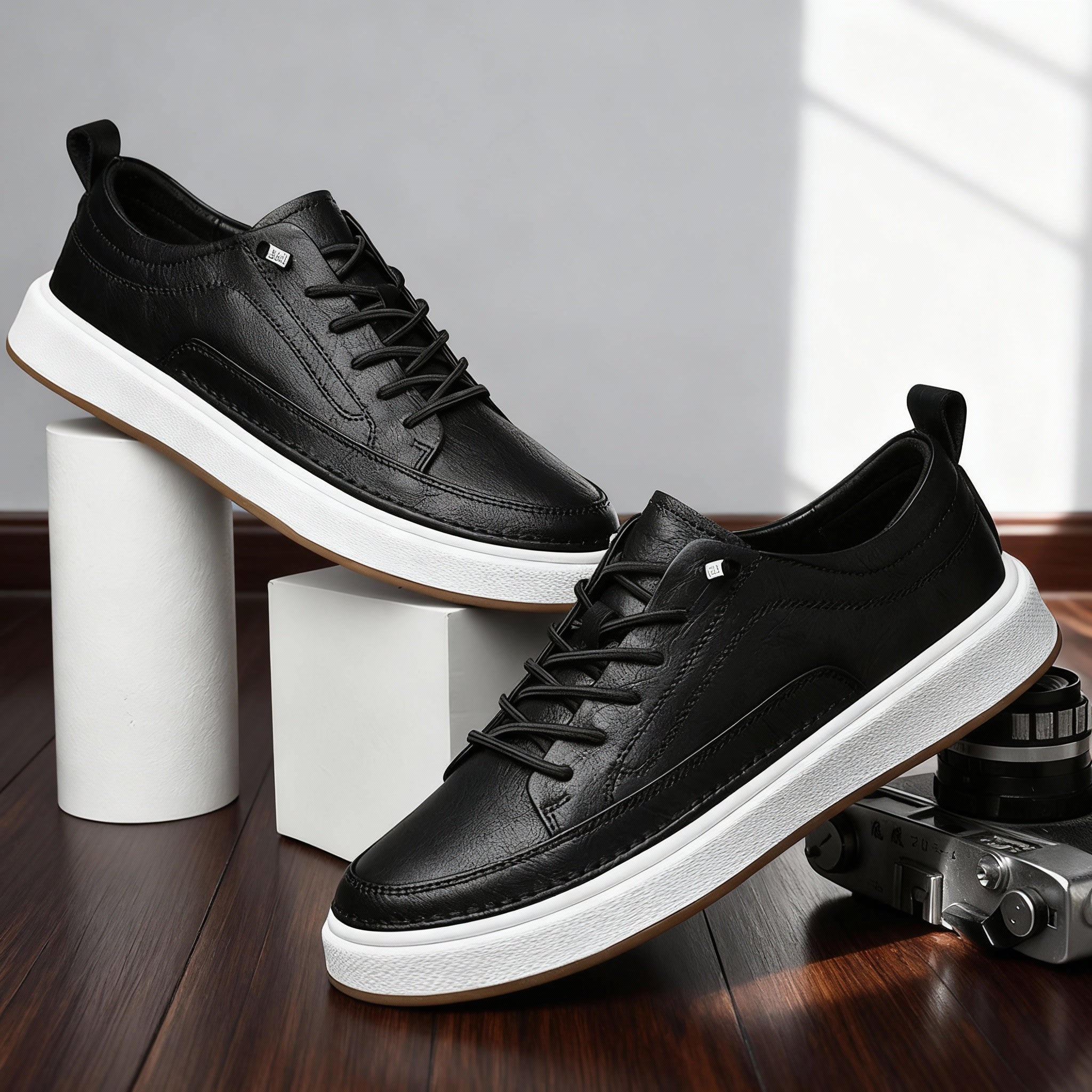 Men's Hand-Stitched Textured Sneakers