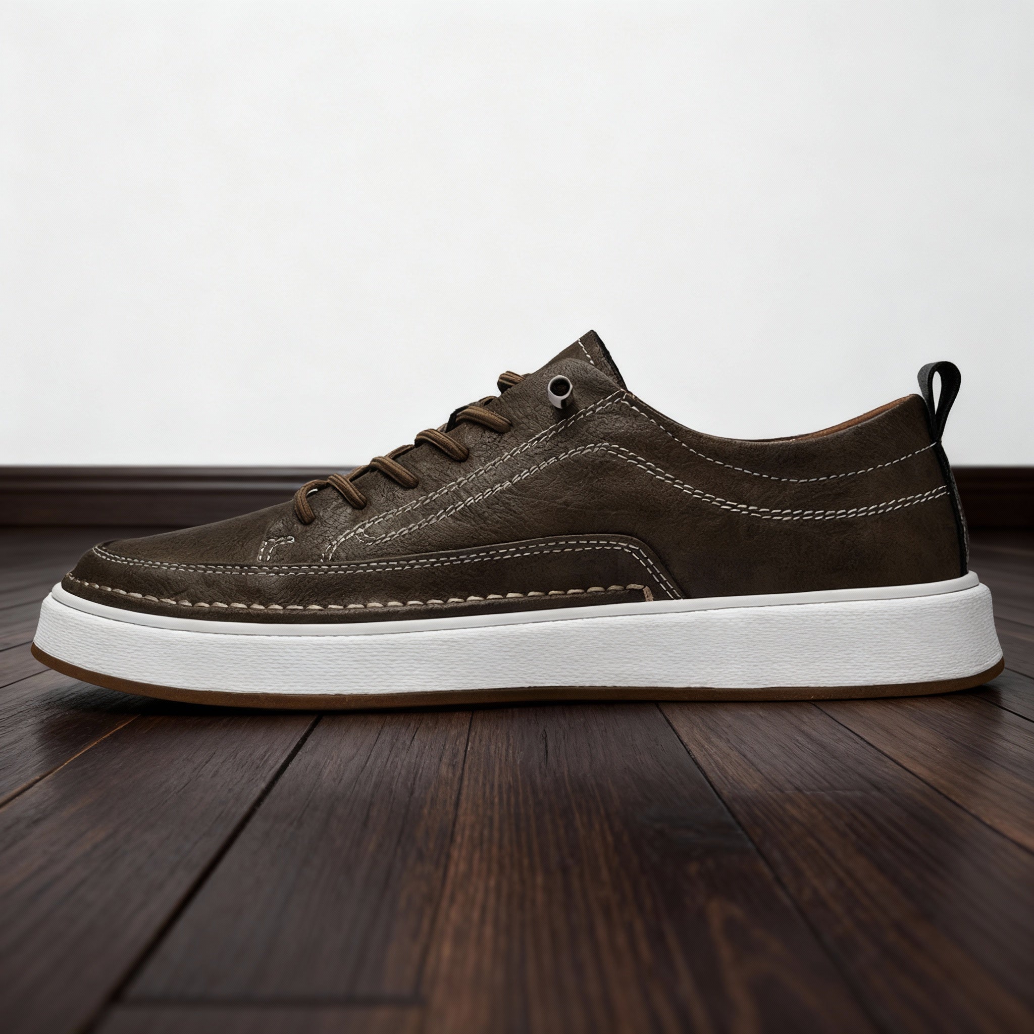 Men's Hand-Stitched Textured Sneakers