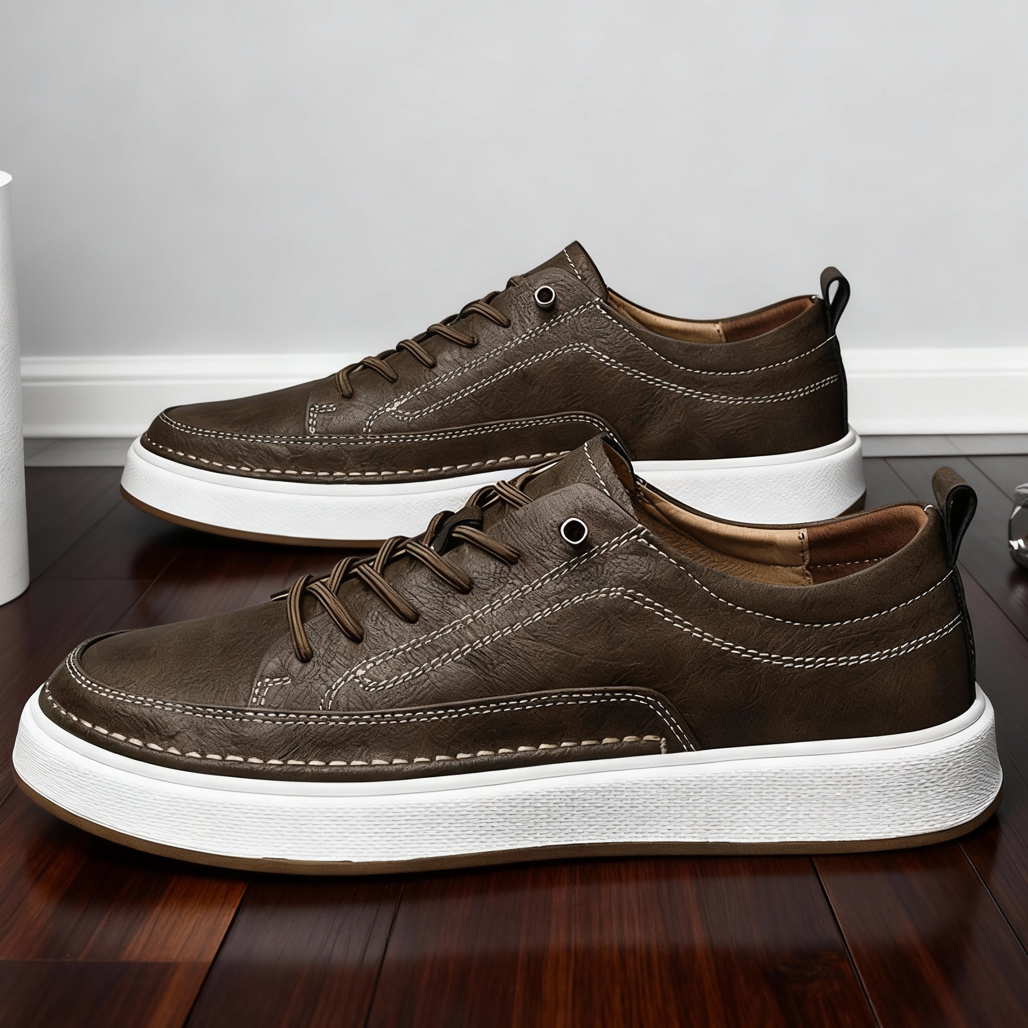 Men's Hand-Stitched Textured Sneakers