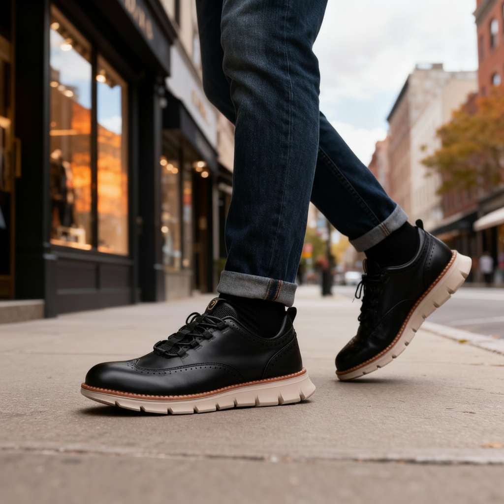 Men's Perforated Lace-Up Sneakers