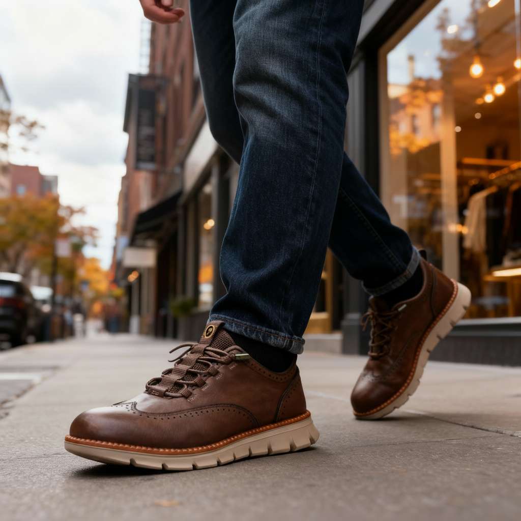 Men's Perforated Lace-Up Sneakers