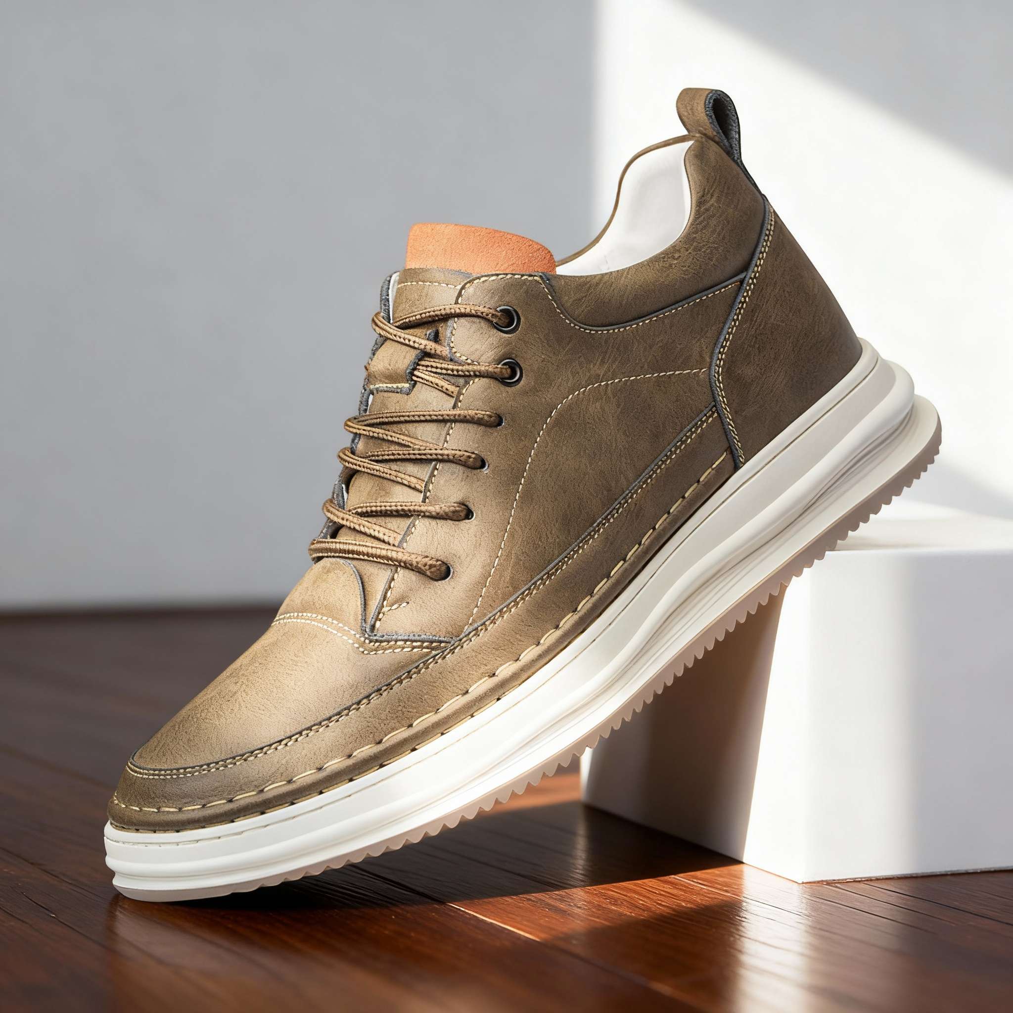 Padded collar comfort sneakers, front view