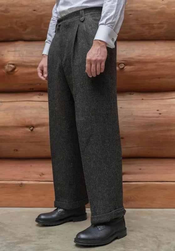 Regular fit straight-leg trousers, grey color view