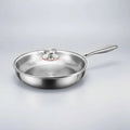 Hammered titanium frying pan with matching lid and long handle