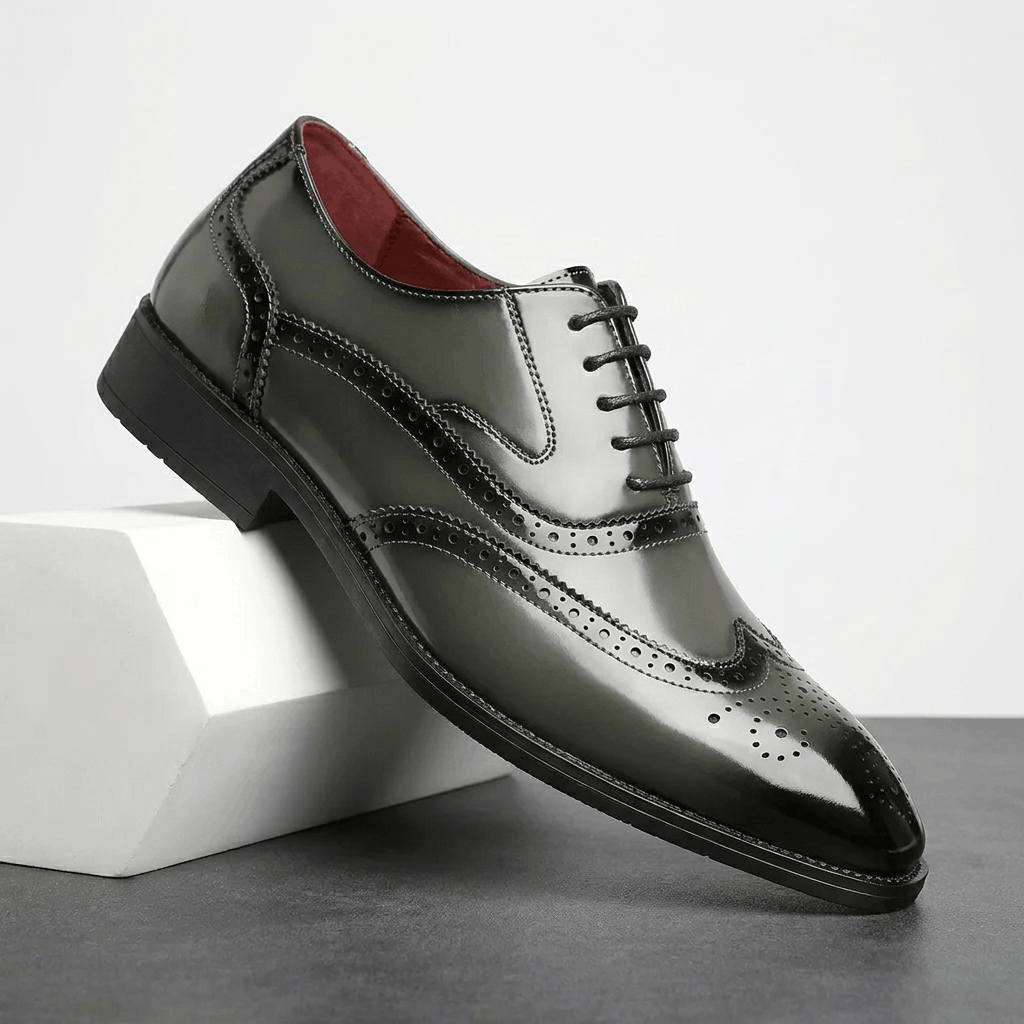 Classic wingtip oxford shoes, additional styled view