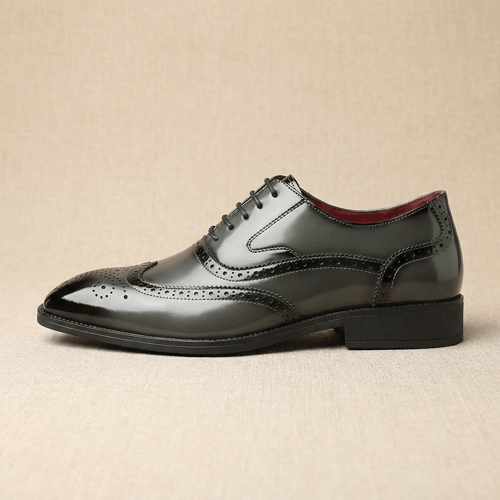 Classic wingtip oxford shoes, additional styled view