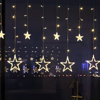 LED Star Curtain Lights Warm White Indoor Outdoor