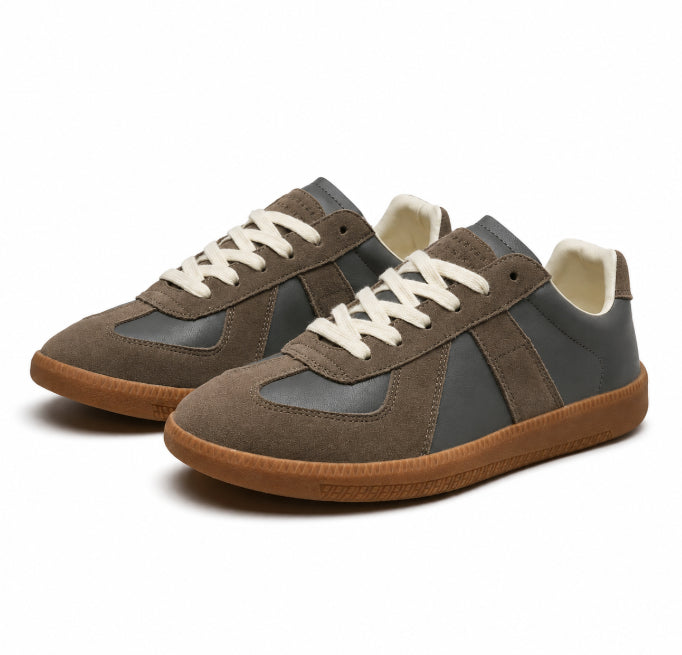Adjustable low-top lace-up sneakers, gray color view