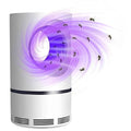 White UV light insect trap with purple spiral light attracting flying insects
