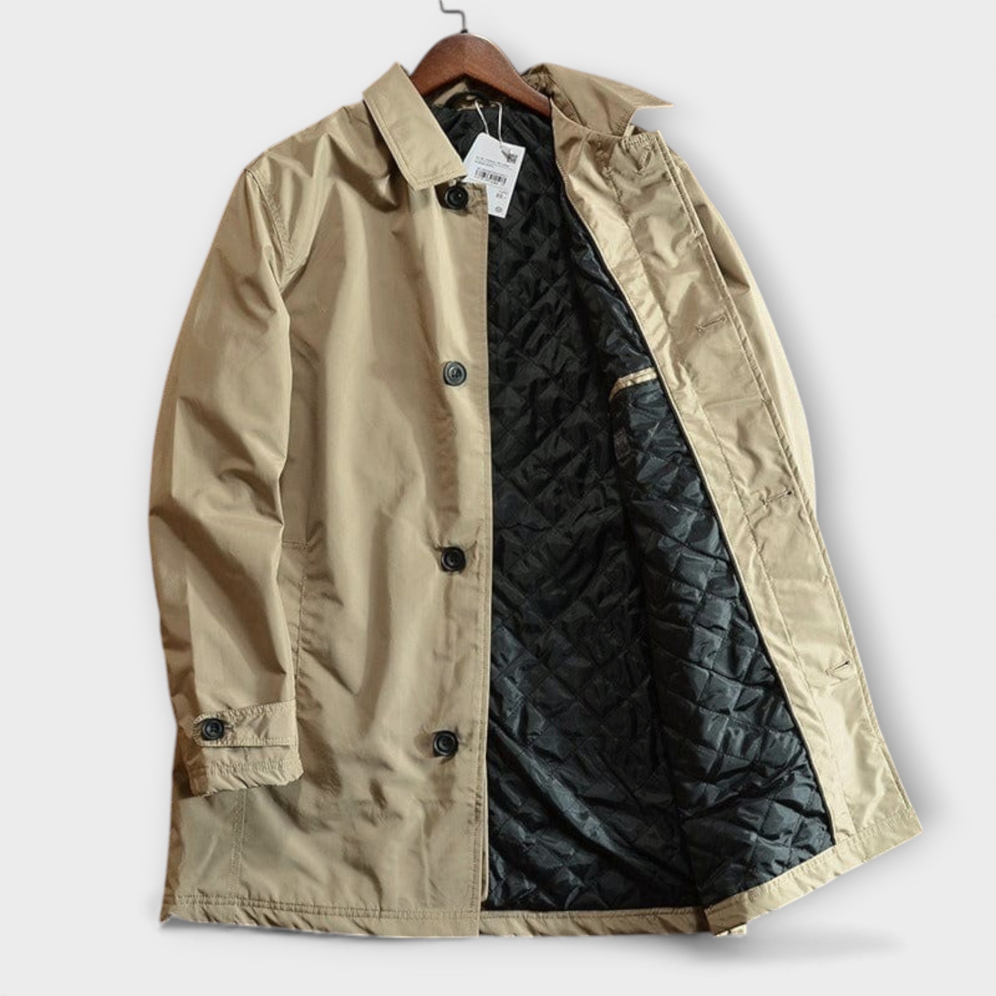 Men's Quilted Lined Button Front Coat