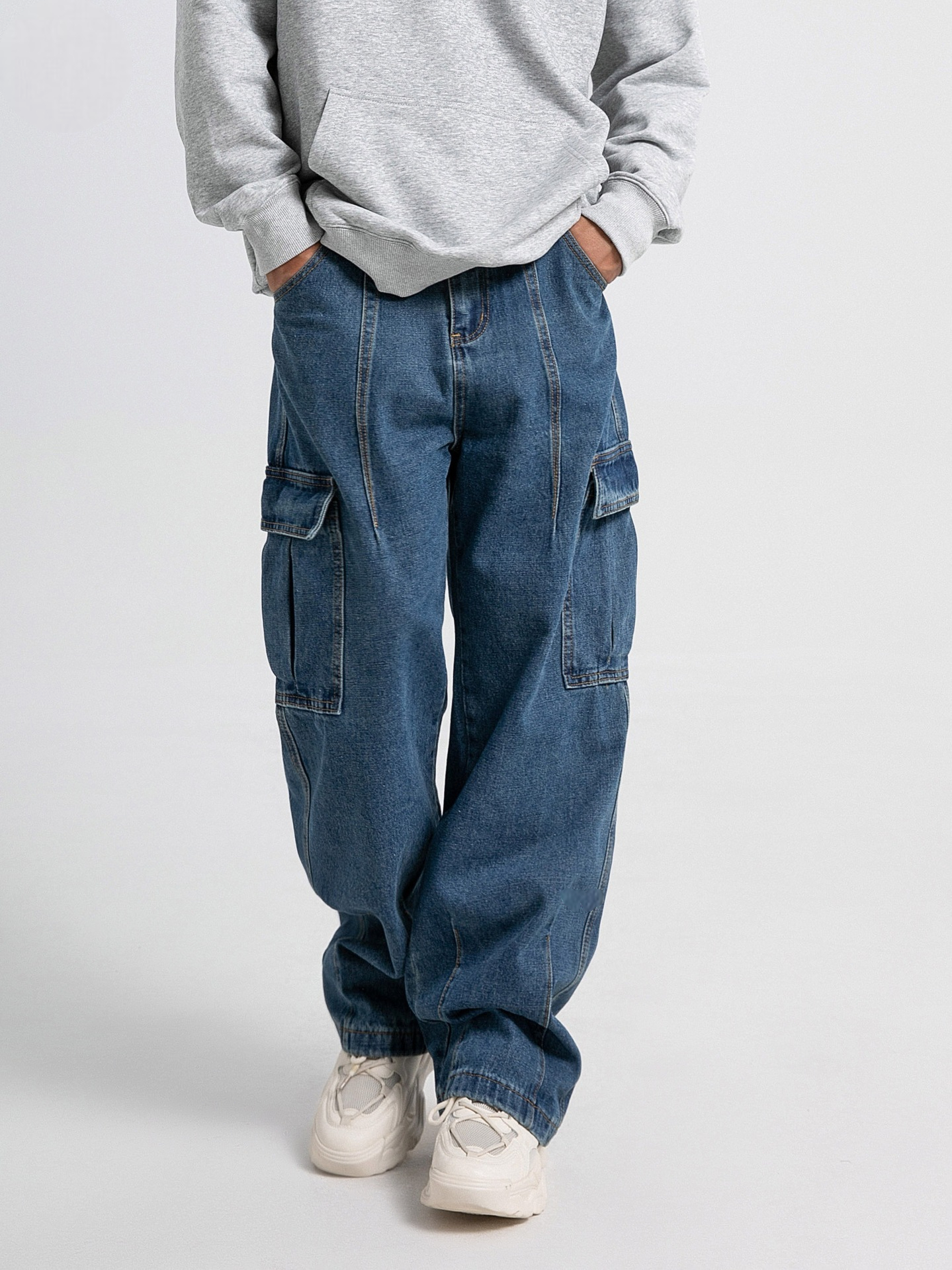 Comfort stretch cargo pants, front view
