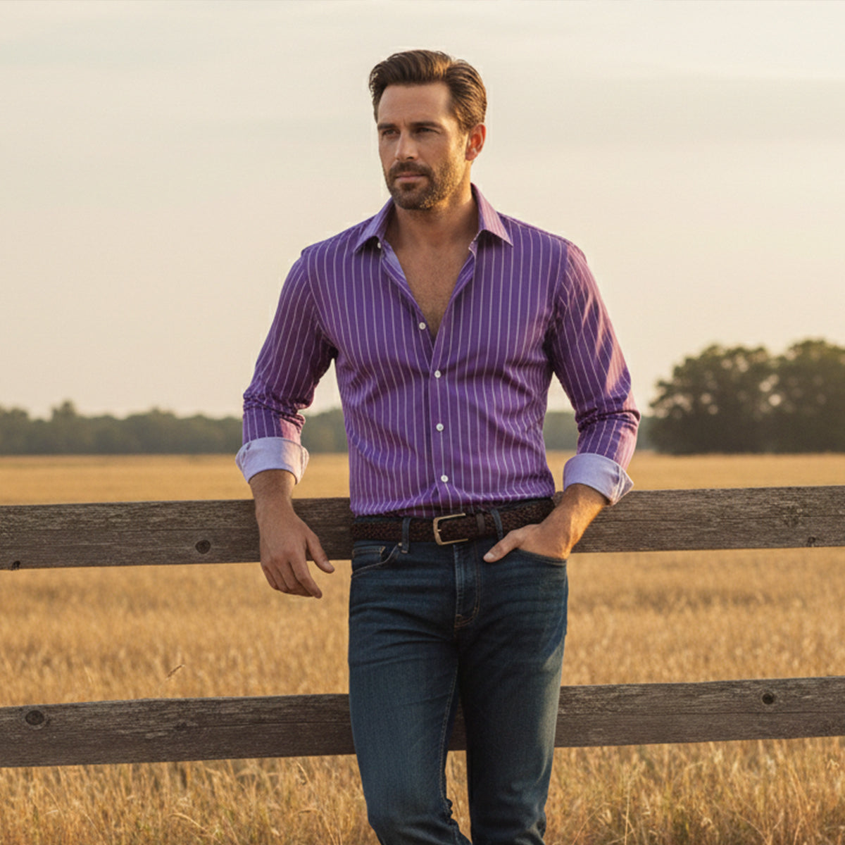 Men's Pinstripe Button Down Shirt