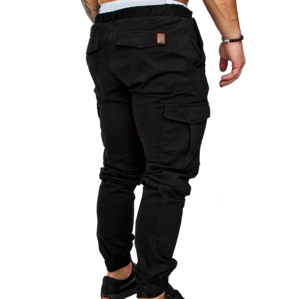 Tapered drawstring cargo joggers, additional styled view