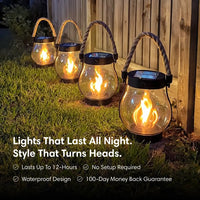 Outdoor Solar Realistic Flame Effect Lantern