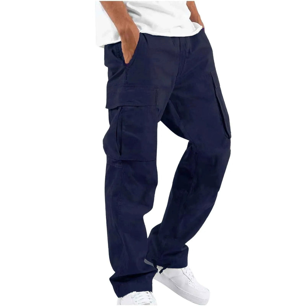 Relaxed drawstring cargo pants, texture close-up