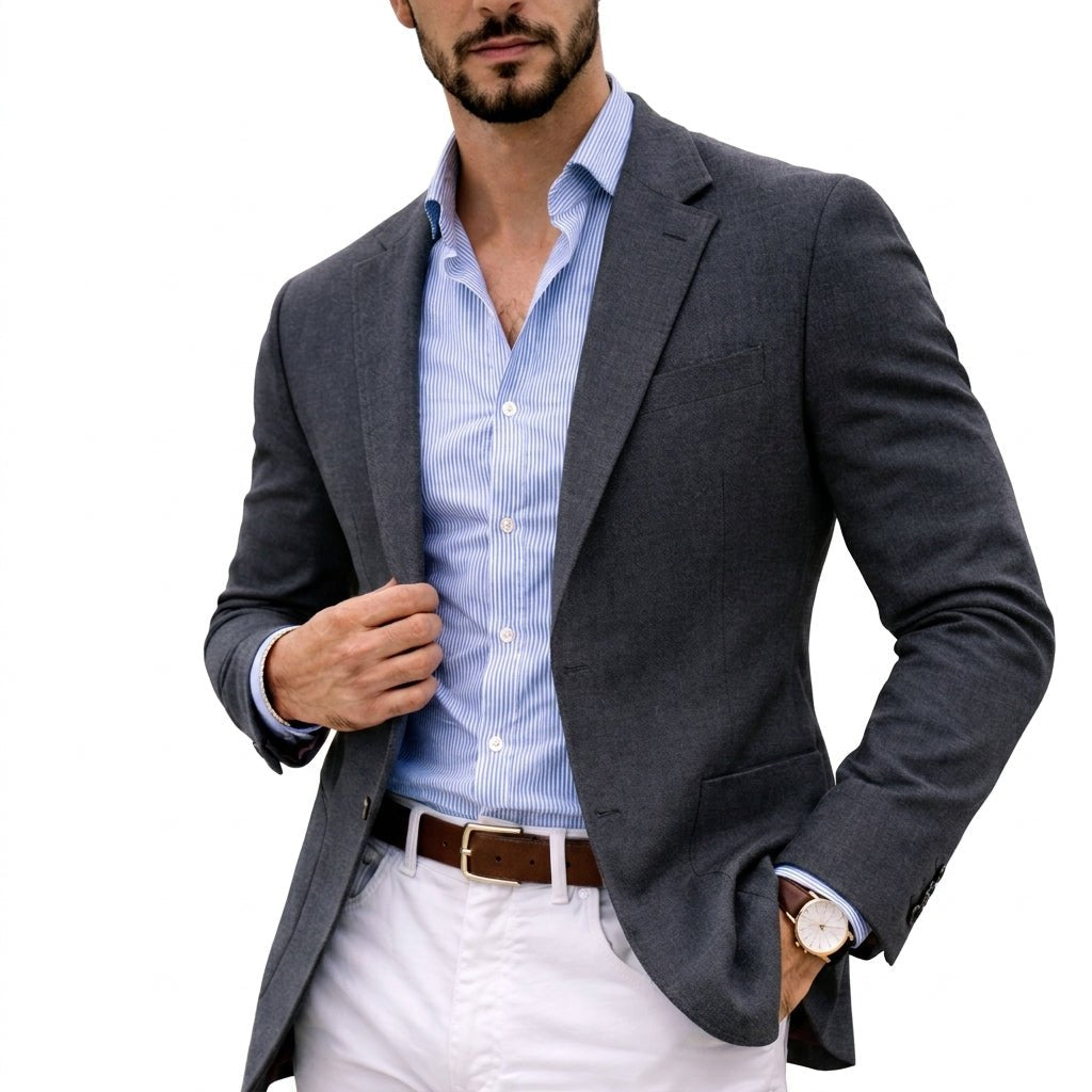 Men's Tailored Fit Notch Lapel Blazer