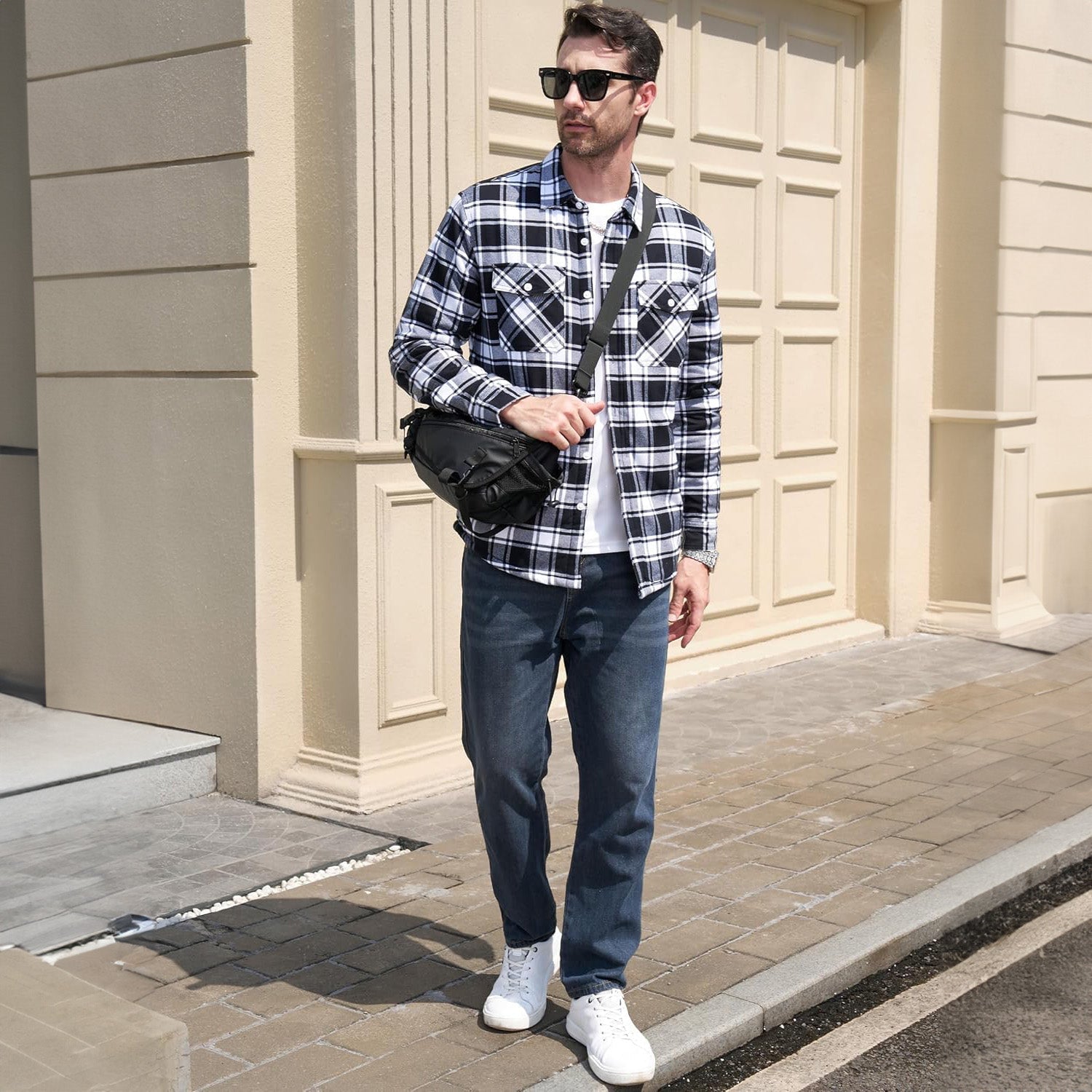 Men's Plaid Fleece Lined Jacket