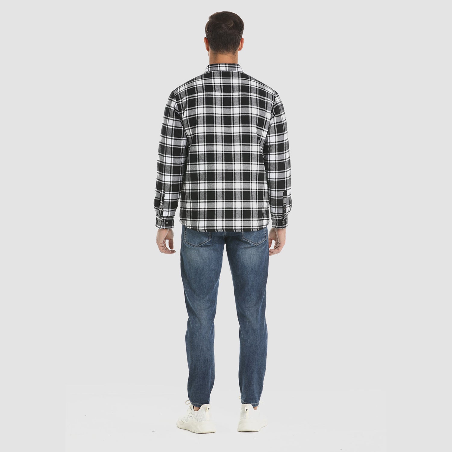 Men's Plaid Quilted Shirt Jacket
