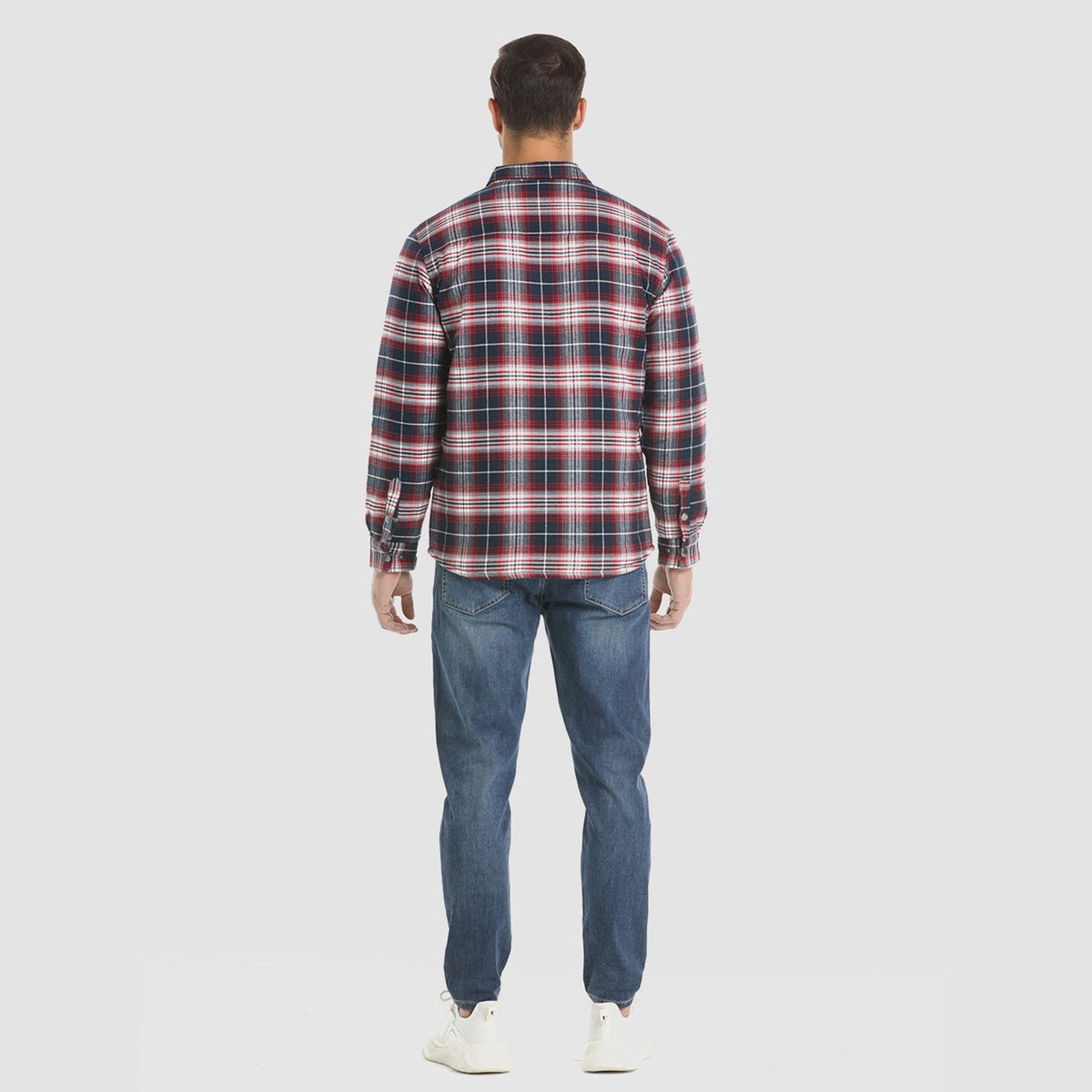 Men's Plaid Quilted Shirt Jacket