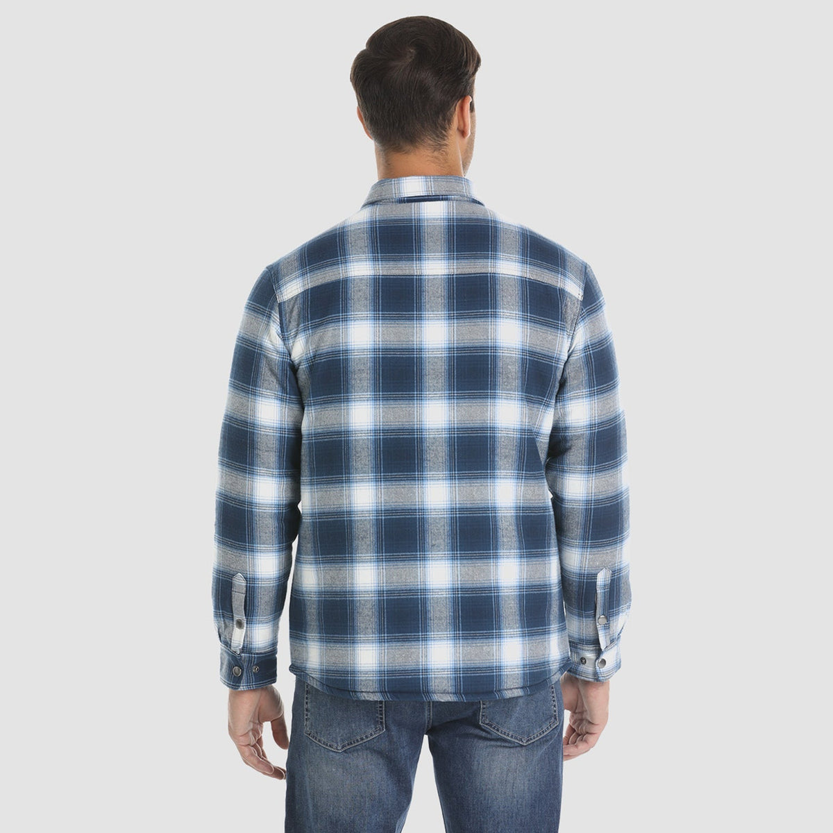 Men's Plaid Quilted Shirt Jacket