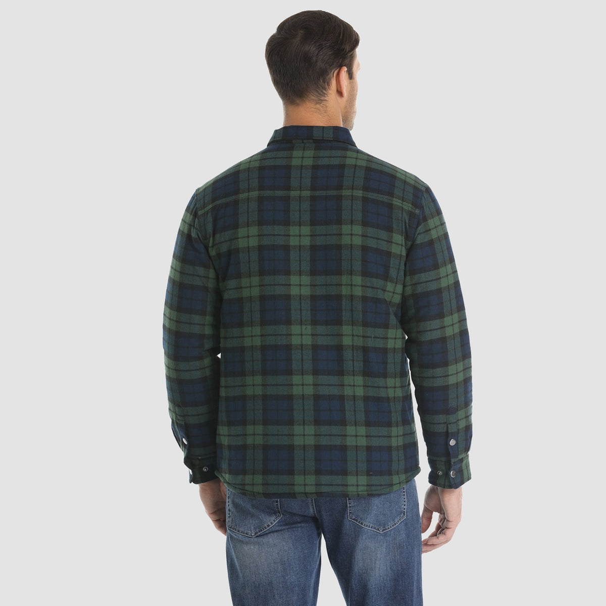 Men's Plaid Quilted Shirt Jacket