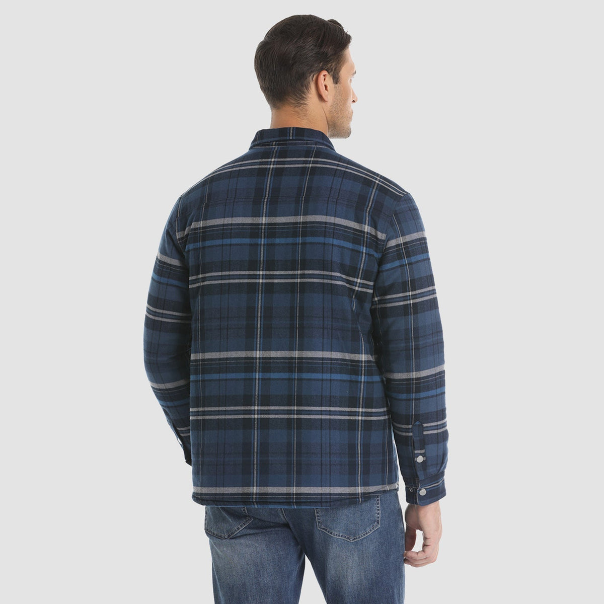 Men's Plaid Quilted Shirt Jacket