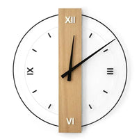 Wood Accent Minimalist Wall Clock