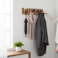 Fold-Out Wooden Wall Hooks