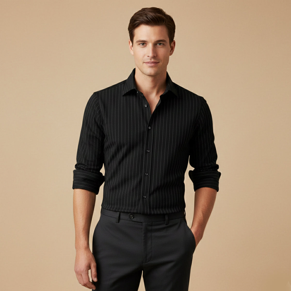 Men's Pinstripe Button Down Shirt