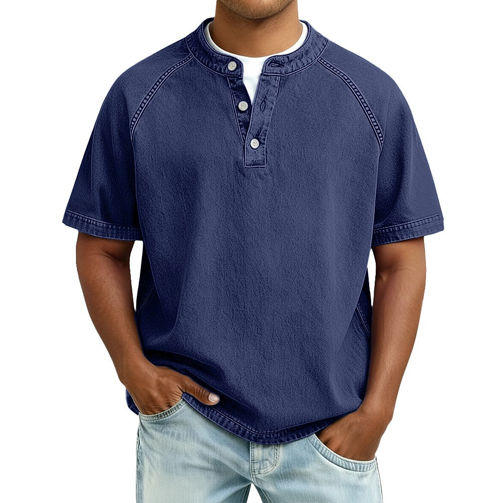 Half-button wash henley shirt, additional color view